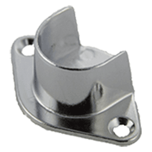 1-1/16" Diameter Closet Rod Open Round End Socket with Screw, Chrome Plated Finish by Pride Industrial Llc