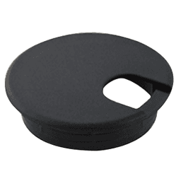 2-1/2" black plastic grommet for managing and protecting wires in furniture and electronics equipment - Pride Industrial Llc