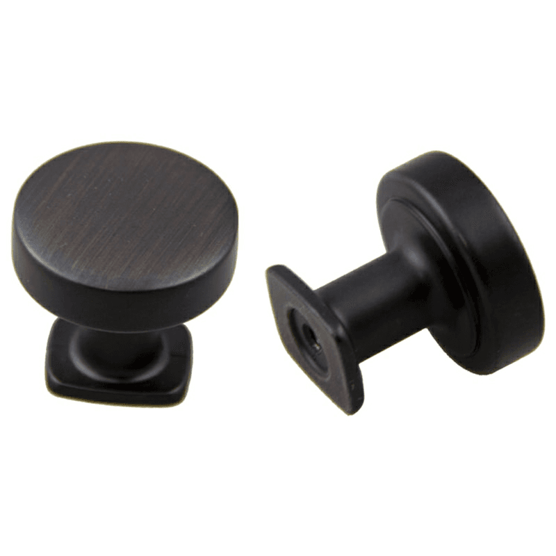 32mm Vail/Manhattan Round Flat Top Knob in Oil-Rubbed Bronze Finish by Pride Industrial Llc