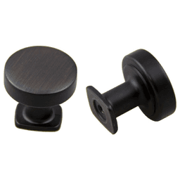 32mm Vail/Manhattan Round Flat Top Knob in Oil-Rubbed Bronze Finish by Pride Industrial Llc