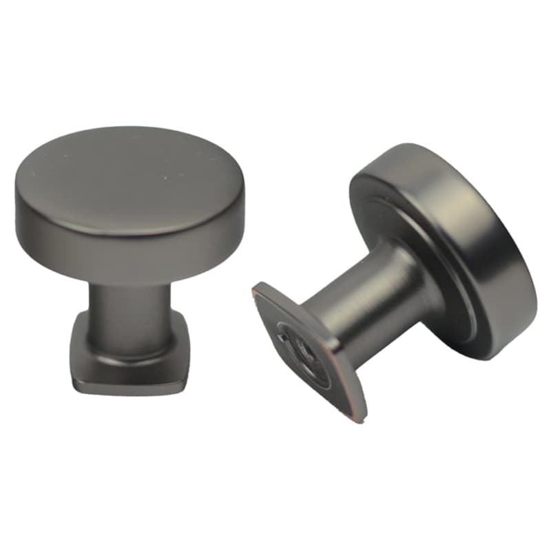 32mm Manhattan/Vail Round Flat Top Knob, Dark Pewter - Main Image