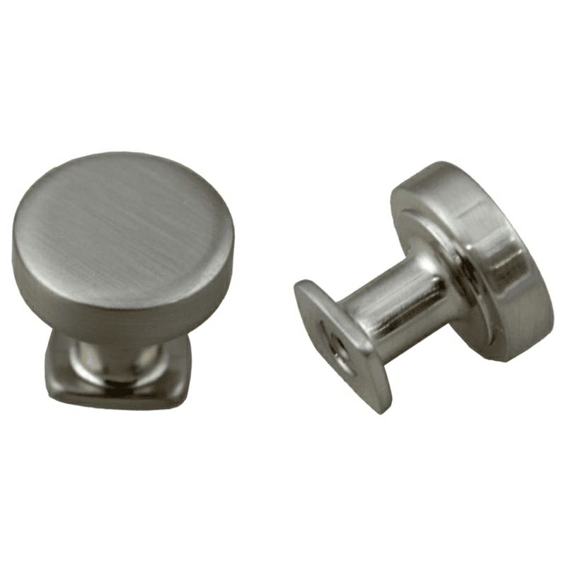 32mm Vail/Manhattan flat top knob in satin nickel finish