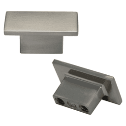 40mm Rectangle Knob, Satin Nickel - Main Image