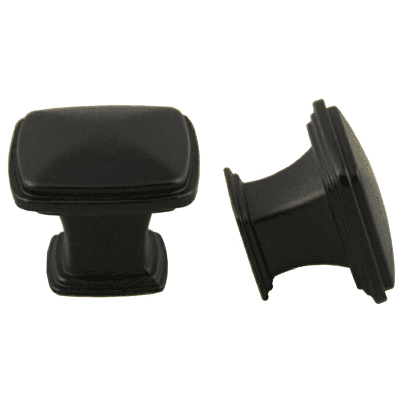 Charlotte square knob in matte black finish by Pride Industrial LLC