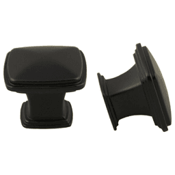 Charlotte square knob in matte black finish by Pride Industrial LLC