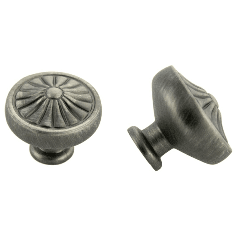 32mm Traditional Deco Round Knob in Antique Satin Pewter Finish by Pride Industrial Llc