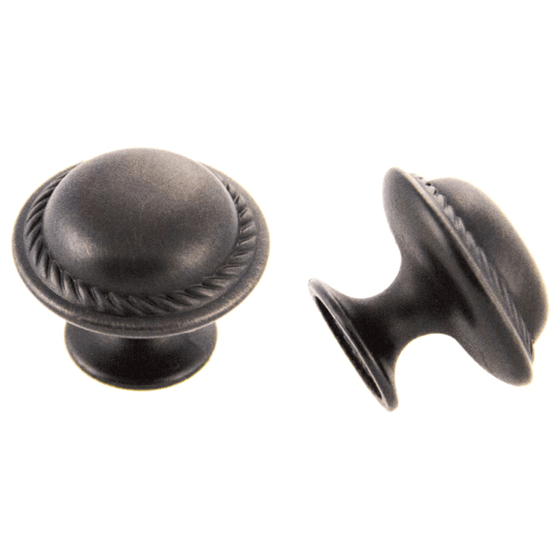 Pride Industrial Llc's Antique Satin Brass Rope Round Knob in 30mm