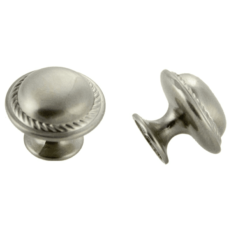 30mm Traditional Rope Round Knob in Satin Nickel Finish by Pride Industrial Llc