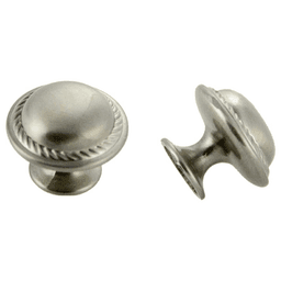 30mm Traditional Rope Round Knob in Satin Nickel Finish by Pride Industrial Llc