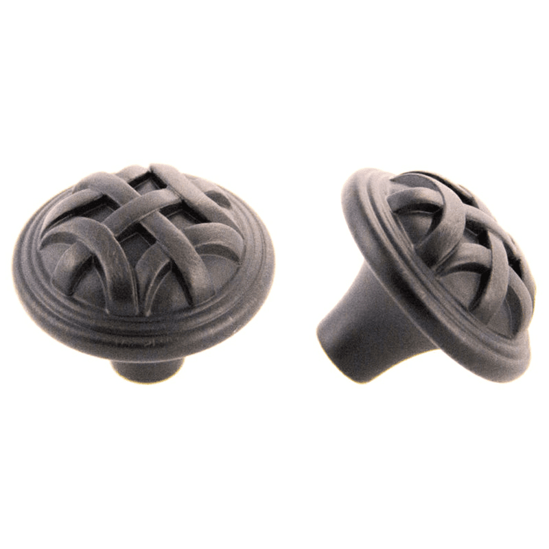 Antique Satin Brass Knob, 32mm Traditional Braided Round by Pride Industrial Llc