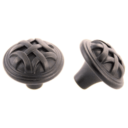 Antique Satin Brass Knob, 32mm Traditional Braided Round by Pride Industrial Llc