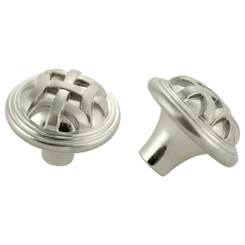 32mm Traditional Braided Round Knob in Satin Nickel Finish by Pride Industrial LLC