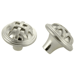 32mm Traditional Braided Round Knob in Satin Nickel Finish by Pride Industrial LLC