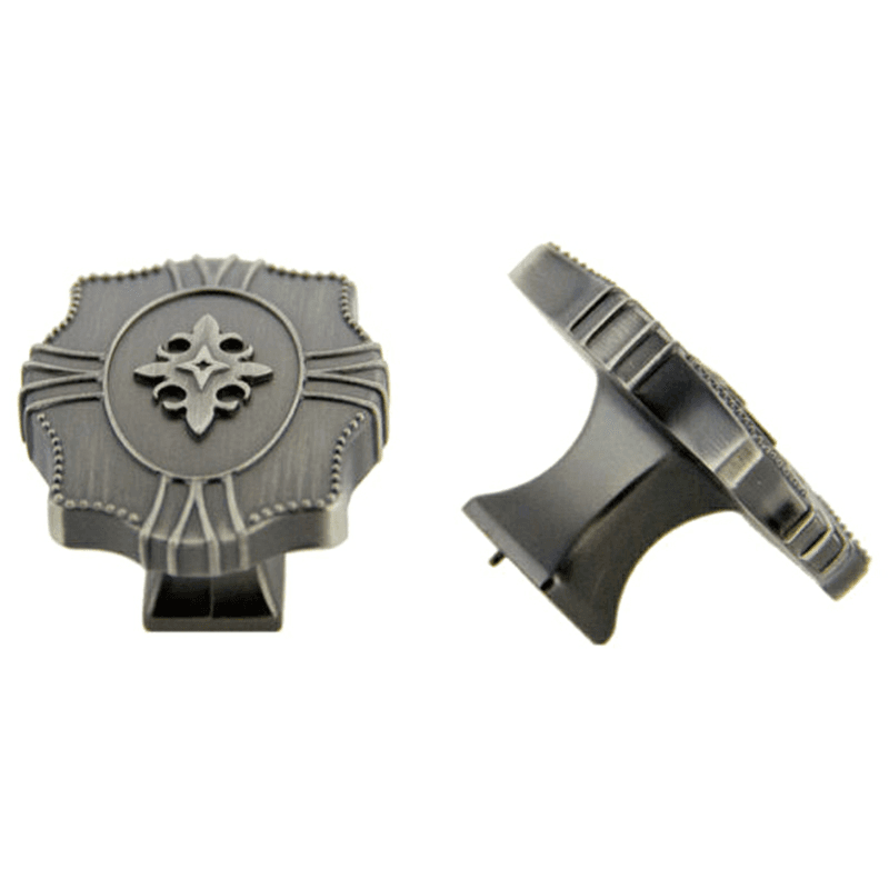 48mm Traditional Fleur de Lis Knob in Antique Satin Pewter by Pride Industrial Llc