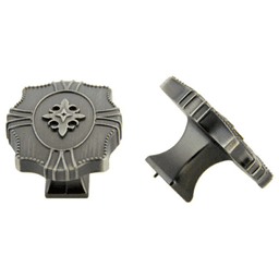 48mm Traditional Fleur de Lis Knob in Antique Satin Pewter by Pride Industrial Llc