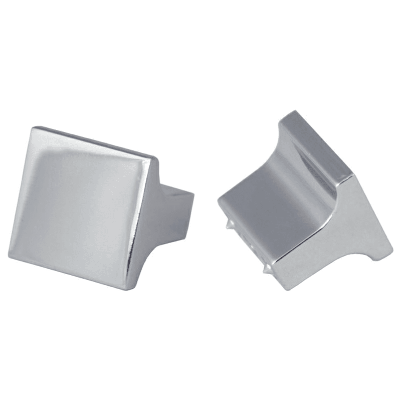 Polished chrome 1" Miami square knob from Pride Industrial Llc