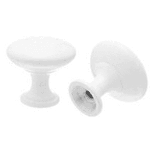 30mm Round Knob with White Finish by Pride Industrial Llc