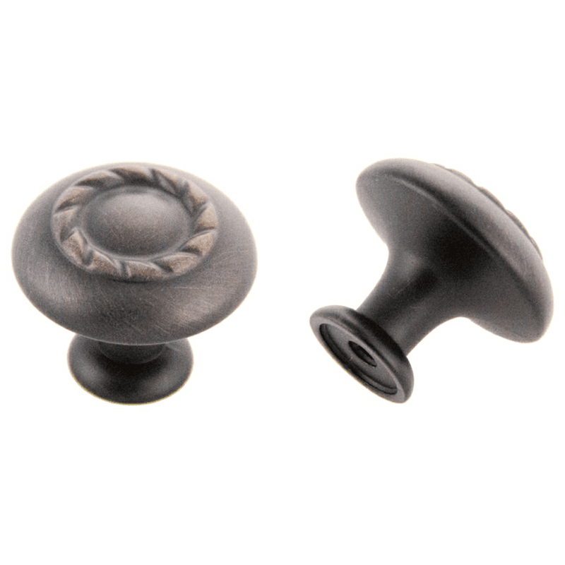 Antique silver 30mm traditional rope round knob with 26mm projection by Pride Industrial LLC