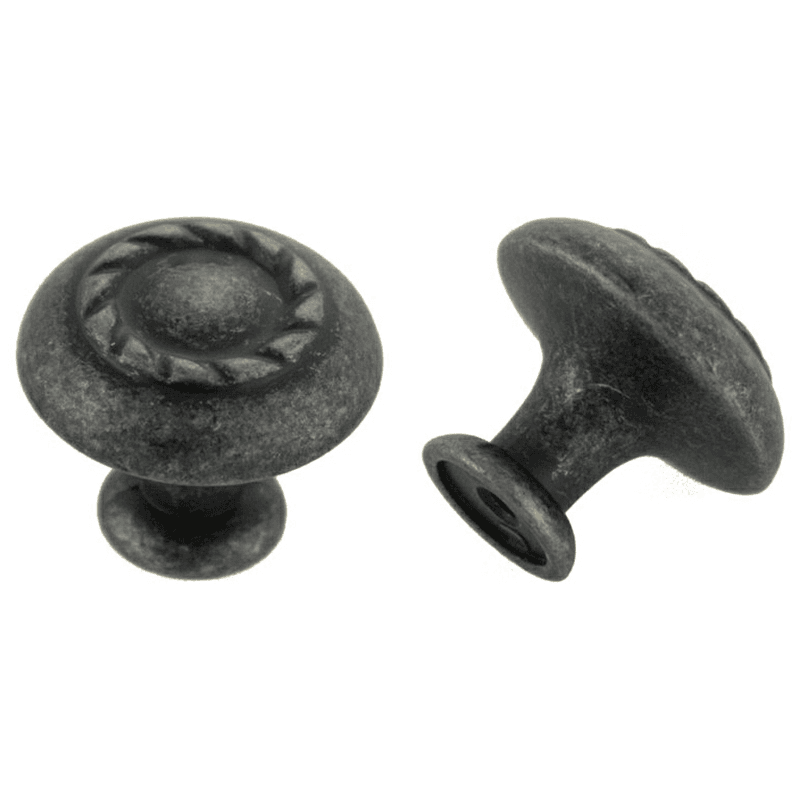 30mm traditional rope round knob in antique silver finish by Pride Industrial LLC