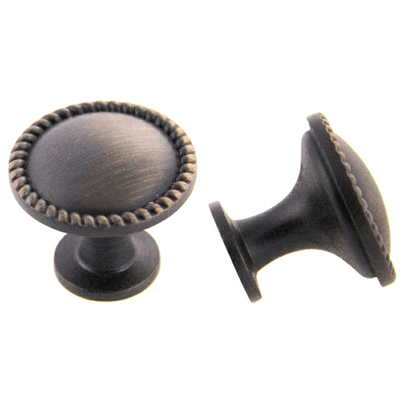 Satin Nickel Traditional Rope Round Knob with 30mm Diameter and 22mm Projection from Pride Industrial Llc