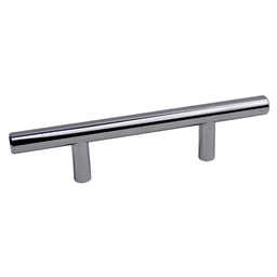 Pride Industrial Llc 3" T-Bar Pull in Polished Chrome, 6" Length - Front View