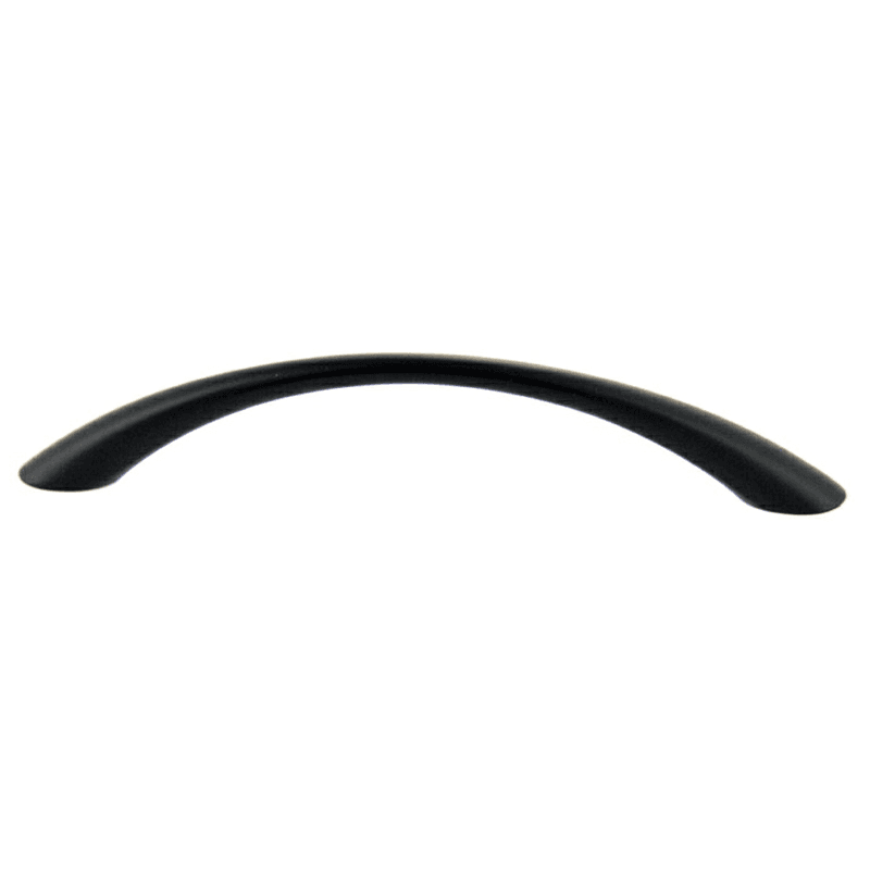 128mm residential arch bow pull with narrow middle in matt black finish by Pride Industrial Llc