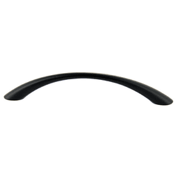128mm residential arch bow pull with narrow middle in matt black finish by Pride Industrial Llc