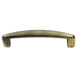 96mm Traditional Deco Handle Pull in Antique Satin Brass Finish by Pride Industrial Llc