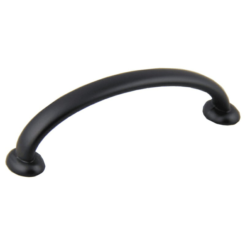 96mm modern deco arch pull in matte black finish from Pride Industrial Llc