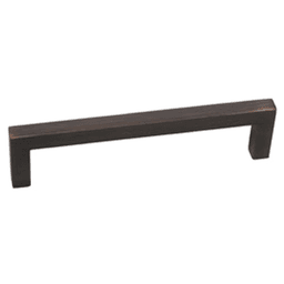 Sleek and stylish 128mm Modern Square Pull in Flat Black finish by Pride Industrial Llc