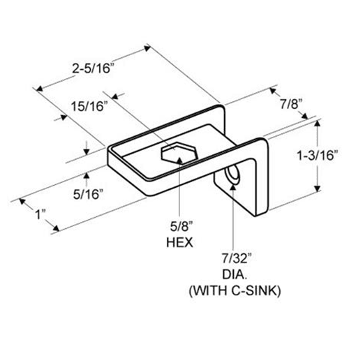 Jacknob Toilet Door Hardware Component - In-Swing and Out-Swing - 1-1/4" Bottom Door Insert