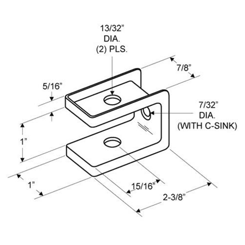 Toilet door hardware component - Jacknob 1-1/4" Top Door Insert for 7/8" Door in Chrome - Out-Swing