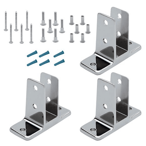 High Quality Chrome-Plated Zamac Brackets for 7/8" Urinal Screens - Jacknob