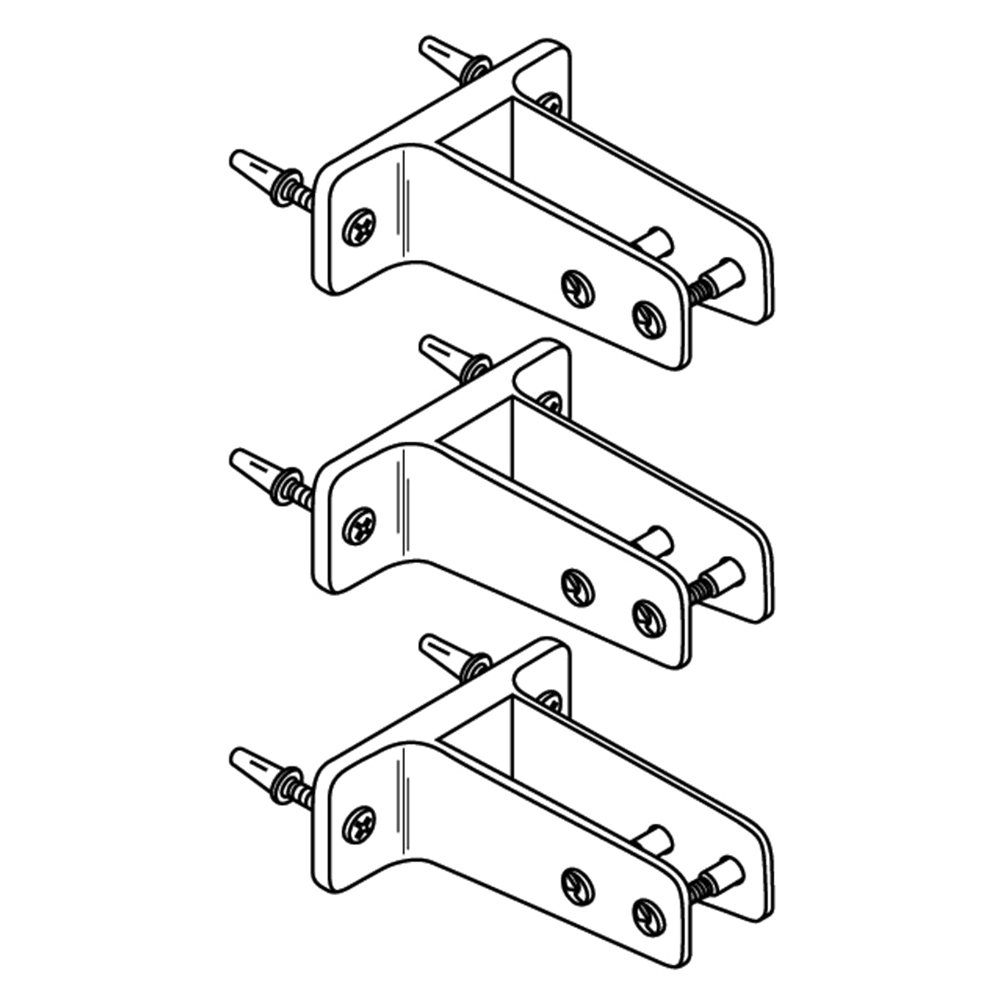 Jacknob 7/8" Two Ear Urinal Screen Pack, Chrome Plated - Wall Brackets and Screws Included