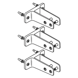 Jacknob 7/8" Two Ear Urinal Screen Pack, Chrome Plated - Wall Brackets and Screws Included