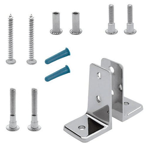 High Quality, Chrome-Plated Zamac Angle Bracket Kit for Wall Mounting Panels - Jacknob