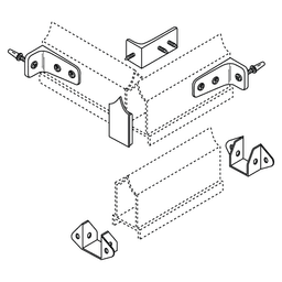 Universal headrail bracing bracket kit with end cap for toilet partitions