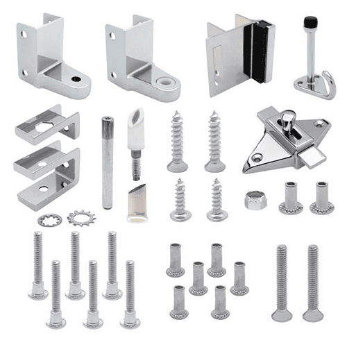 Chrome plated inswing door hardware pack for 7/8" door x 1-1/4" post with mortise hinges