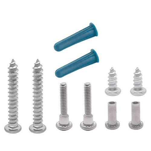 Chrome Plated Screw Pack for 1" Wall Bracket by Jacknob - Tamper Proof Mounting Hardware Set
