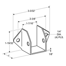 Jacknob 1-1/4" Headrail Wall Bracket in Chrome Finish