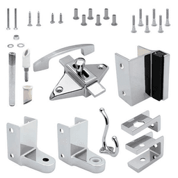 Jacknob Outswing Door Hardware Pack for 7/8" Door x 1-1/4" Post, Chrome Plated - Kit Includes Door Hook and Screws