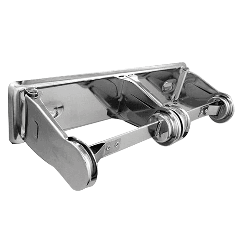 Jacknob Double Paper Roll Holder in Chrome Plated Steel for Long-Lasting Quality