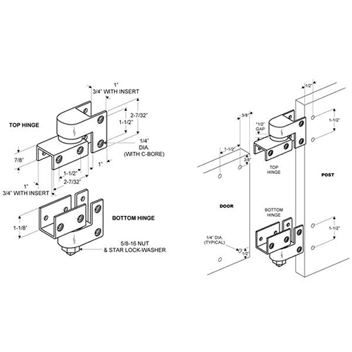 Stainless Pivot Hinge Set, Satin Alt 1 - Image