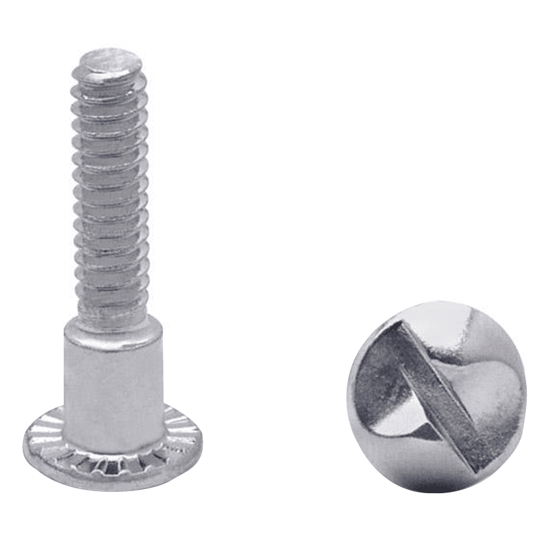 1-5/16" One-Way Shoulder Screw, Slot Drive #10-24 Thread, Polished Chrome, Box of Hundred by Jacknob - Main Image