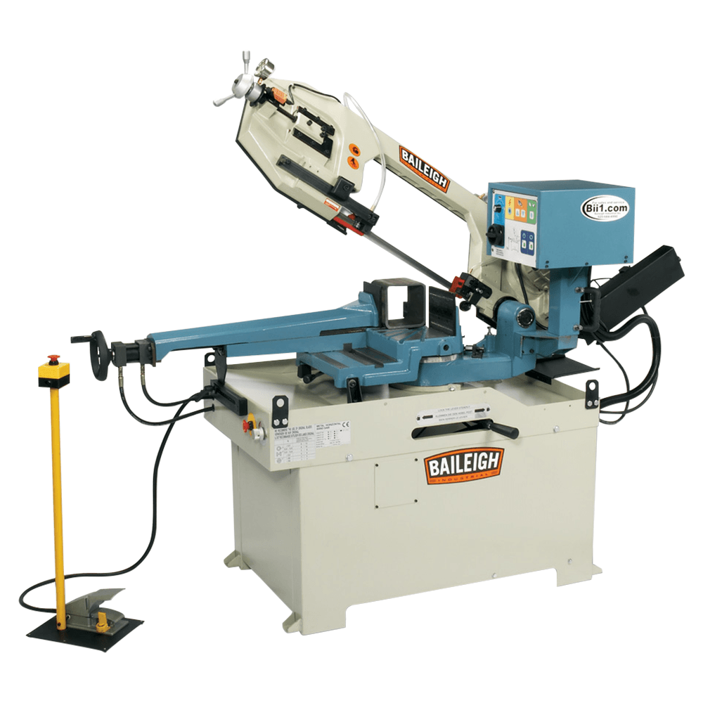Baileigh BS-350SA Gear Driven Dual Miter Band Saw, 1 Phase/220V Main - Image