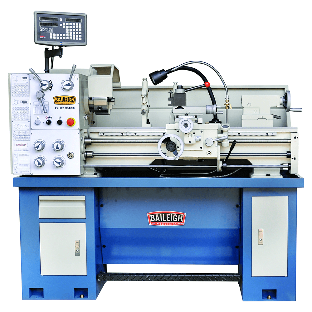 Baileigh PL-1236E-DRO-1.0 Digital Readout Metal Lathe, 1 Phase/220V Main - Image