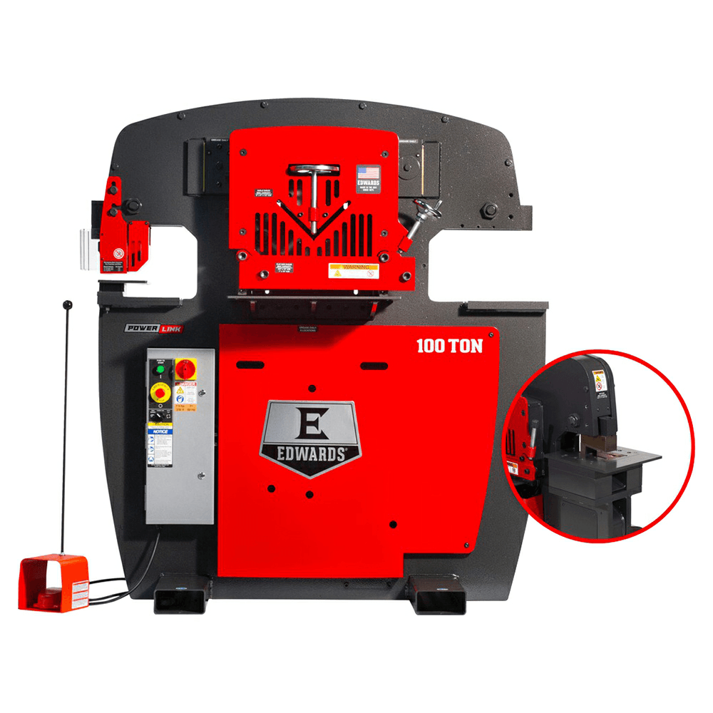 Edwards 10233512 7.5 HP 100 Ton Ironworker with Powerlink/Coper Notcher/2 LED Lights, 3 Phase/230V Alt 1 - Image