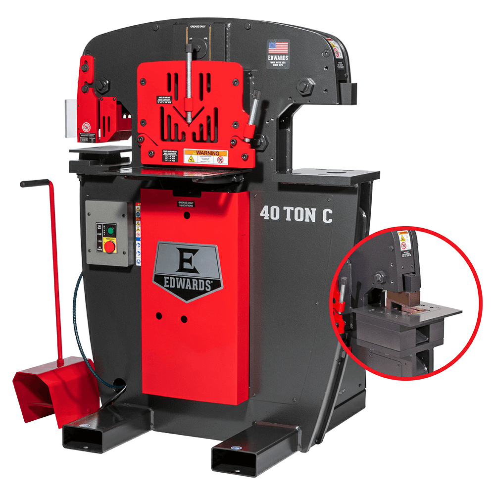 Edwards 40151012 2 HP 40 Ton C Ironworker with Coper Notcher, 1 Phase/115V Alt 2 - Image