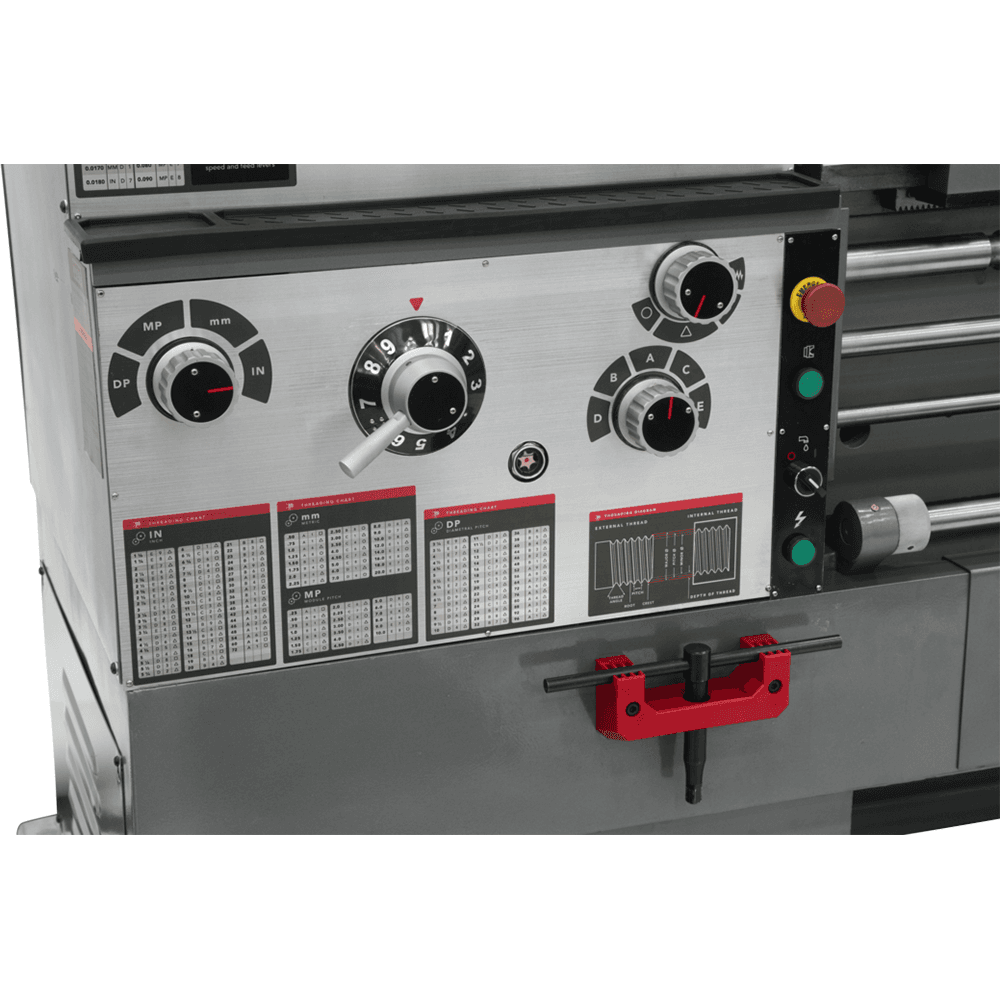 Jet Tools GH-1440ZX 7-1/2 HP Large Spindle Bore Lathe with ACU-RITE 203 DRO/Taper Attachment/Collet Closer, 3 Phase/230V/460V Alt 1 - Image