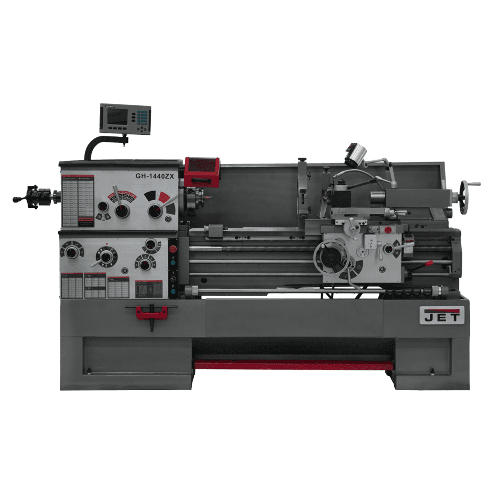 Jet Tools GH-1440ZX 7-1/2 HP Large Spindle Bore Lathe with ACU-RITE 203 DRO/Taper Attachment/Collet Closer, 3 Phase/230V/460V Main - Image
